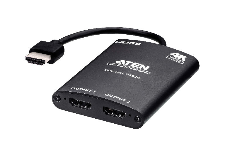 Aten Video Splitter 2 Port HDMI True 4K Compact Splitter, USB powered, auto-downscaling feature, Aten Video Splitter 2 Port HDMI True 4K Compact Splitter, USB powered, auto-downscaling feature,